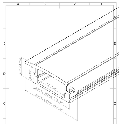 Perfil de Aluminio AD-0424