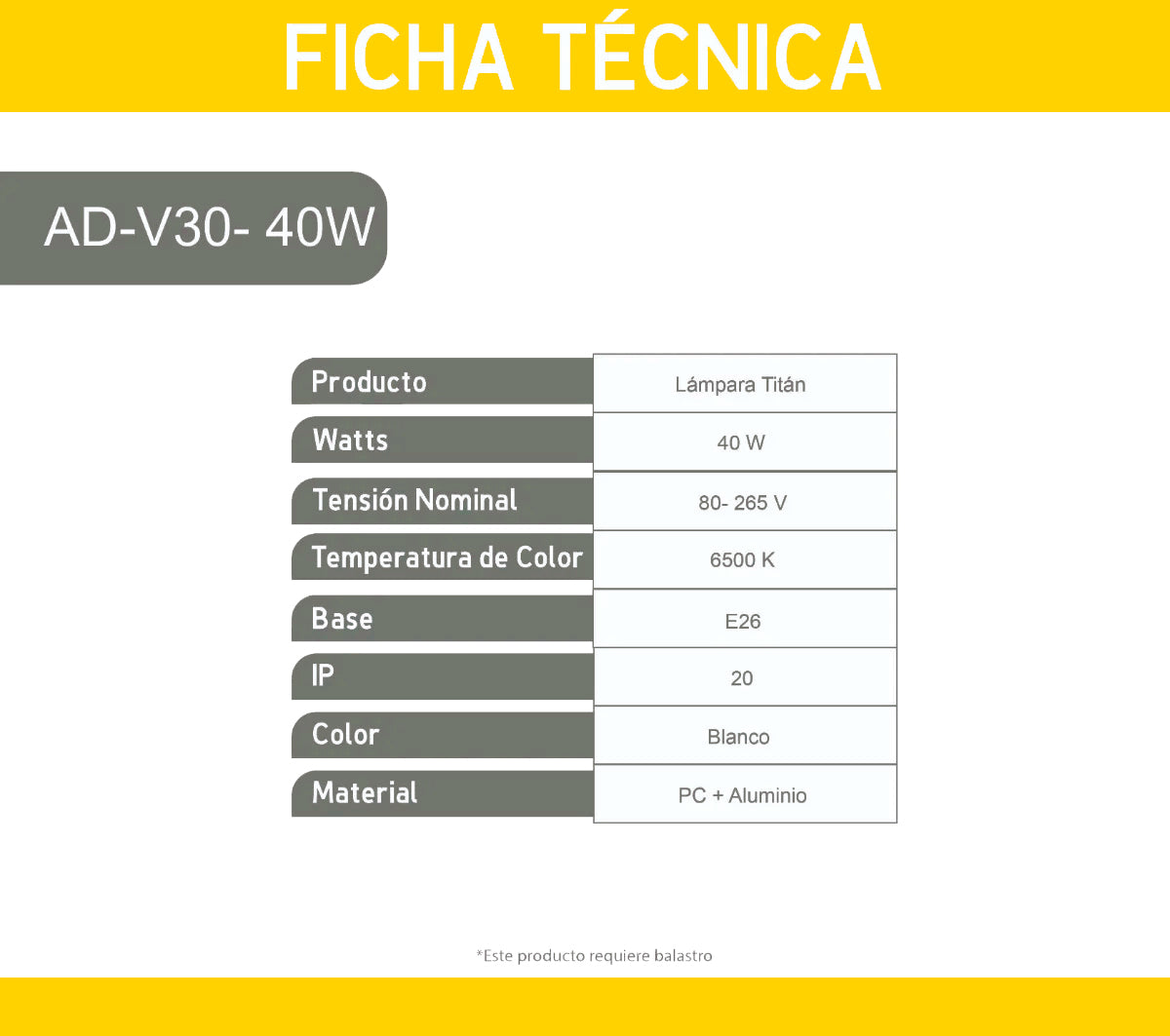 TITÁN AD-V30-40W Frío
