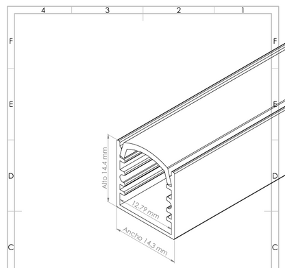 Perfil de Aluminio AD-1515